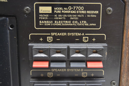 Sansui G-7700 Stereo Receiver * 120W RMS * Fully Serviced * No Digital FM Sync *