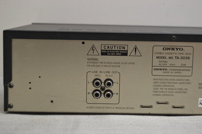 Onkyo TA-2026 Single Cassette Deck * Fully Serviced * New Belts