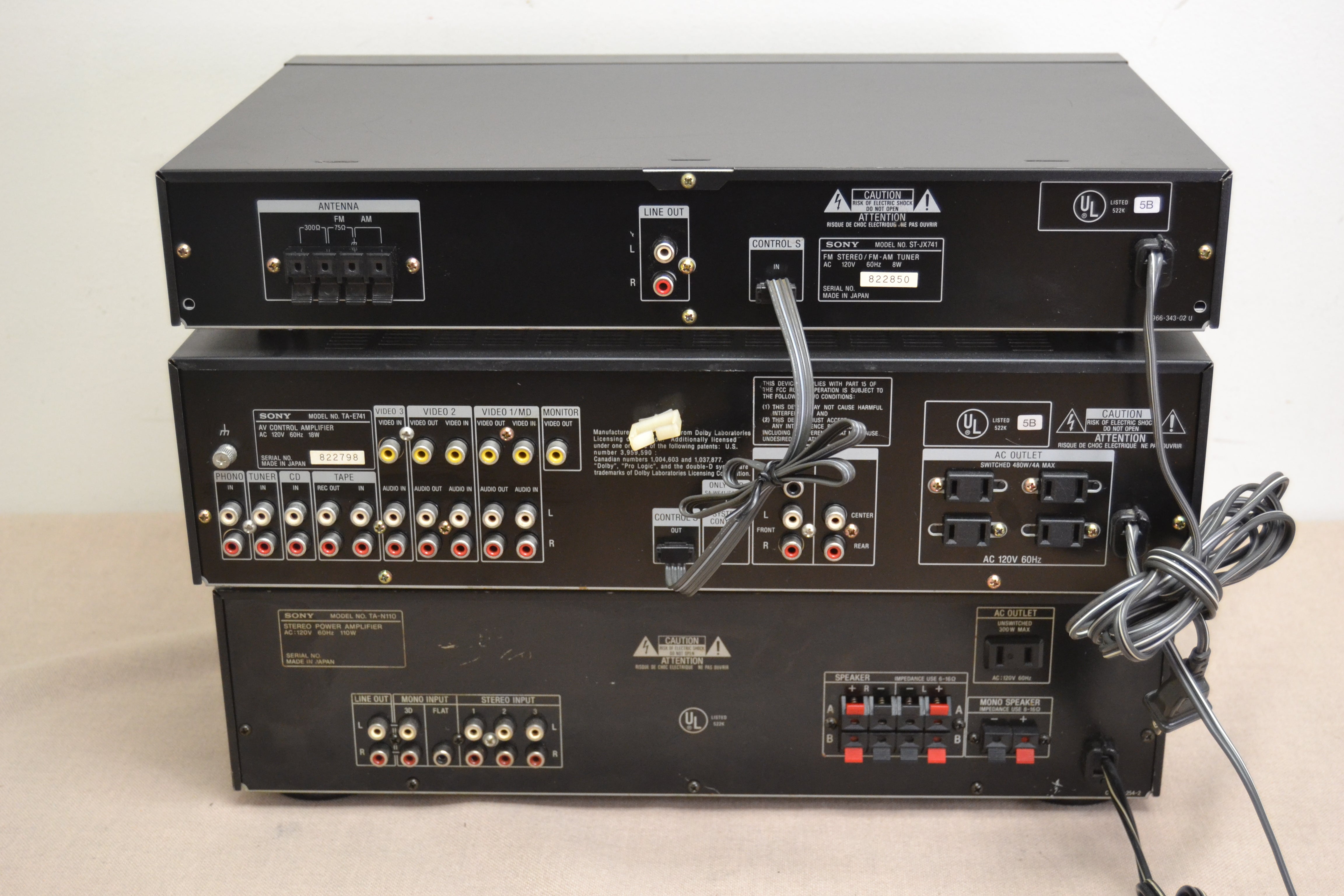Sony Stack ! TA-E741 Preamplifier - ST-JX741 Tuner - N110 Power