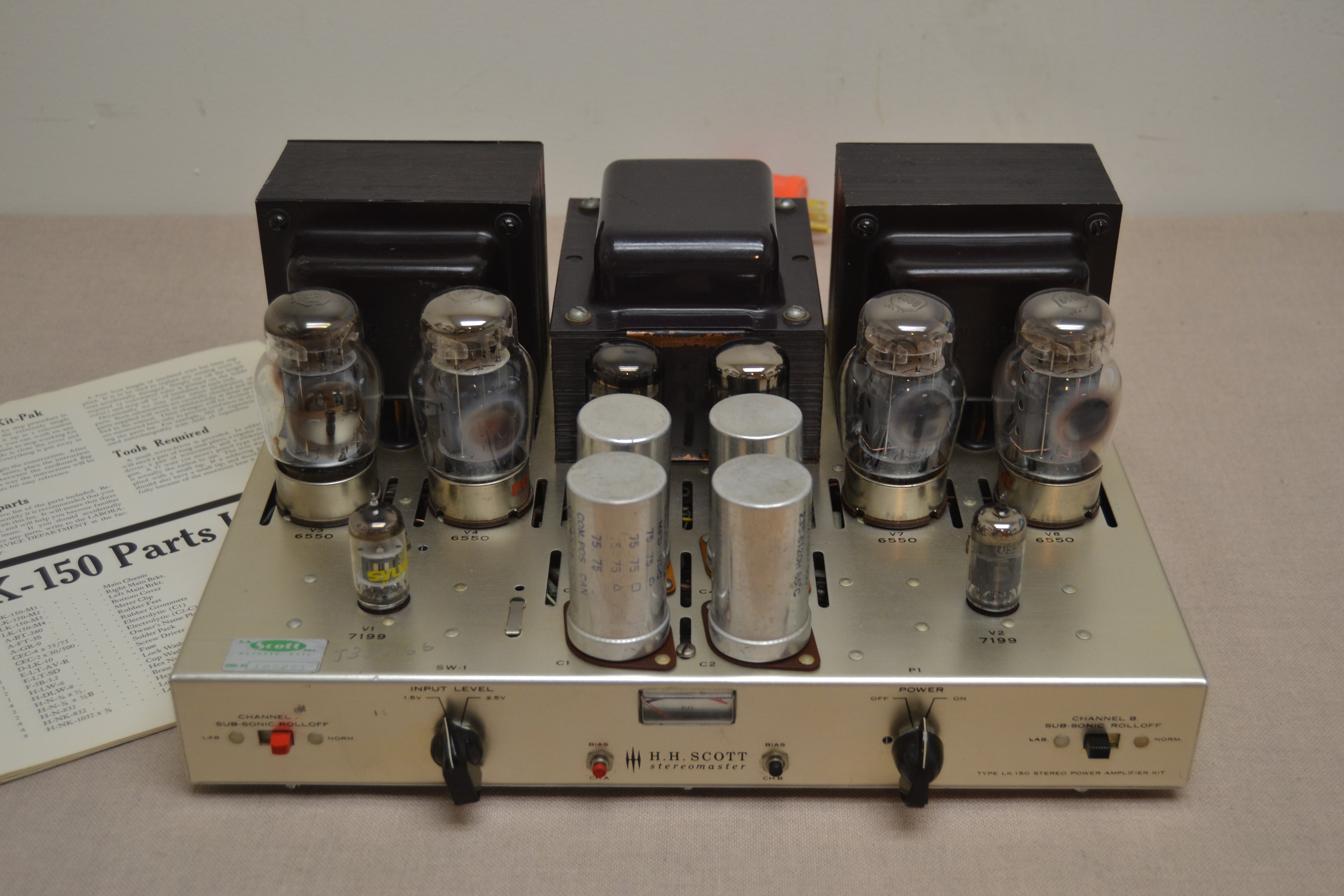 HH Scott LK-150 Tube Stereo Power Amplifier (1961) * Fully Serviced * Manual and Schematics