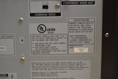 Sony DVP-CX985V * DVD/CD/SACD Player 400 Discs