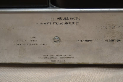 McIntosh MC240 Stereo Power Amplifier * Fully Recapped & Rebuilt * McIntosh (GE) tubes at 100%