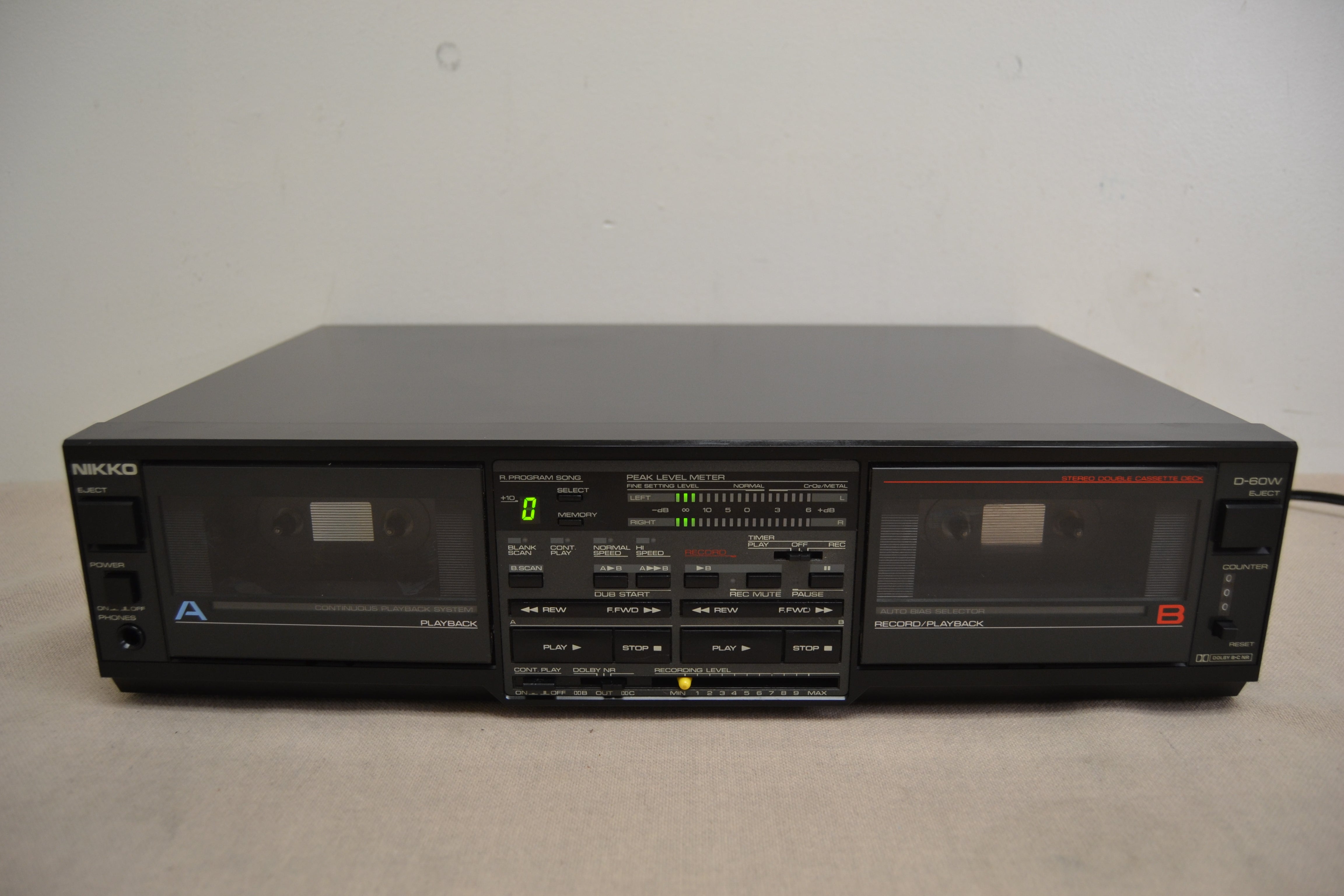 Nikko D-60W Double Cassette Deck * Programmable * Fully Serviced * New Belts