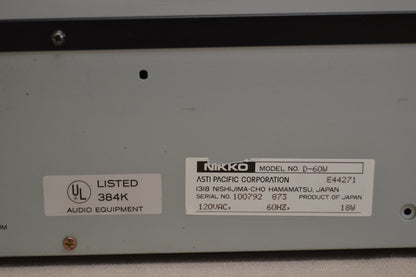 Nikko D-60W Double Cassette Deck * Programmable * Fully Serviced * New Belts