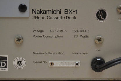 Nakamichi BX-1 Single Cassette Deck * Fully Serviced * New Belts