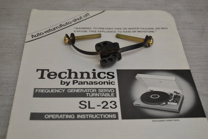 Technics SL-23 Belt Drive Turntable * Manual * Fully Serviced