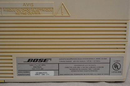 Bose CD-2000 Acoustic Wave CD and Radio * Battery Bag * Manual * Fully Serviced