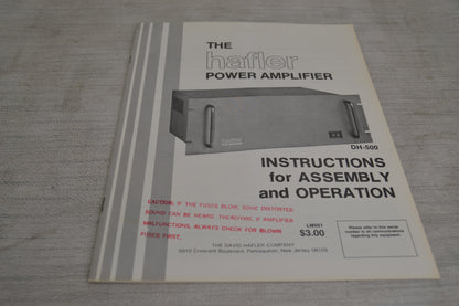 Hafler DH-500 Stereo Power Amplifier * 225W RMS * Fully Serviced * Manual