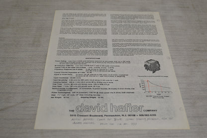 Hafler DH-500 Stereo Power Amplifier * 225W RMS * Fully Serviced * Manual