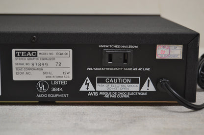 Teac EQA-20 Stereo Graphic Equalizer with Sprectrum Analyzer * Fully Serviced *