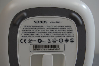 Sonos Play 1 Wireless Speaker - White SN1810