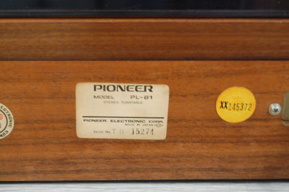 Pioneer PL-61 Belt Drive Turntable * 1976 *