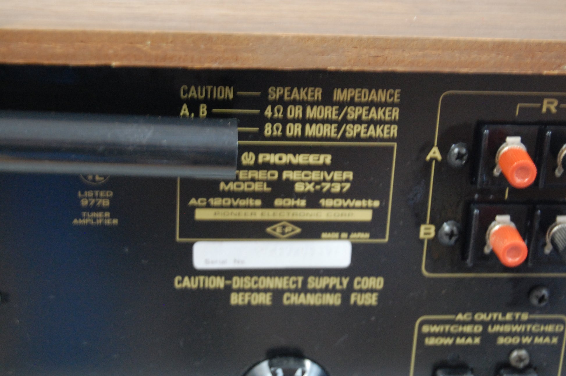 Récepteur Stéréo Vintage Pioneer SX-737 - 35WPC - Testé Et Fonctionne Parfaitement - Japon