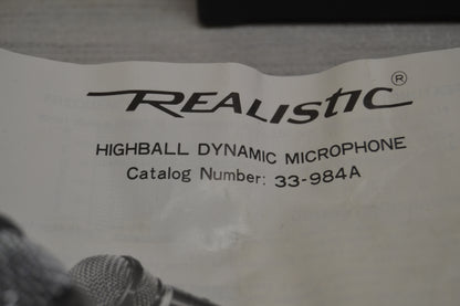 Realistic 33-984A Highball Dynamic Microphone * Box * Manual * Fully Serviced