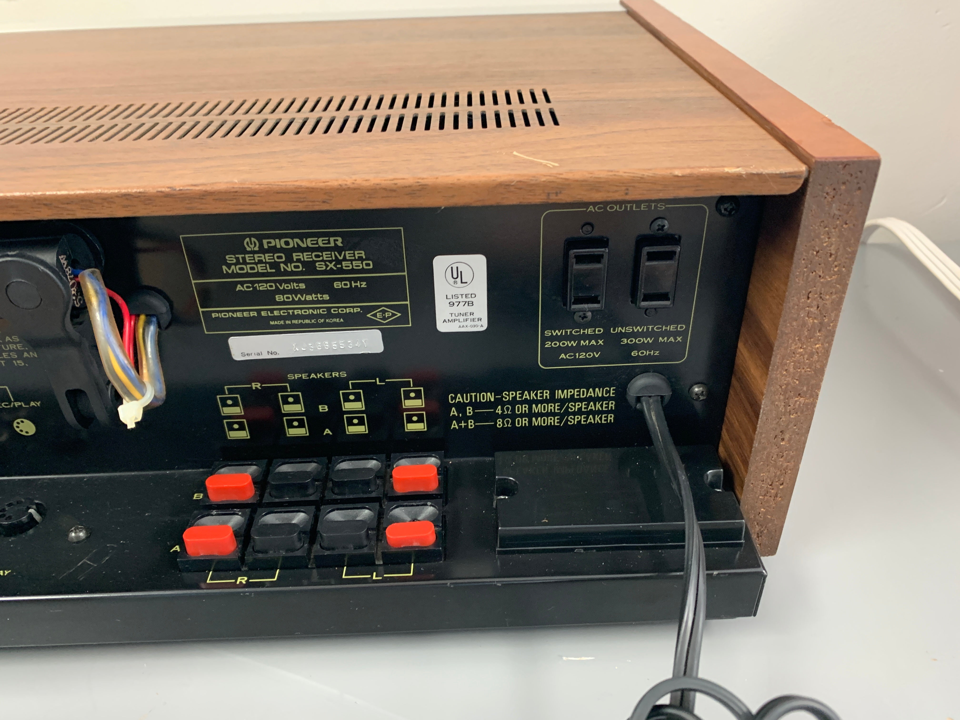 Pioneer SX-550 Stereo Receiver * 20W RMS * 1976 – The Turntable Store