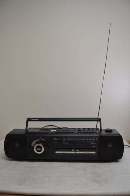 Panasonic RX-DT50, Vertical CD Player Stereo AM / FM Radio Dual Cassette 1980's 8 Fully Serviced * New Belts