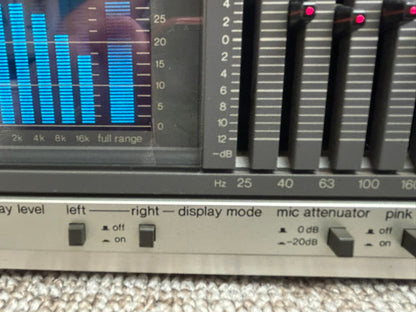 Technics SH-8055 Stereo Graphic Equalizer with Spectrum Analyzer and Technics RP-3215E Condenser Microphone * Fully Serviced