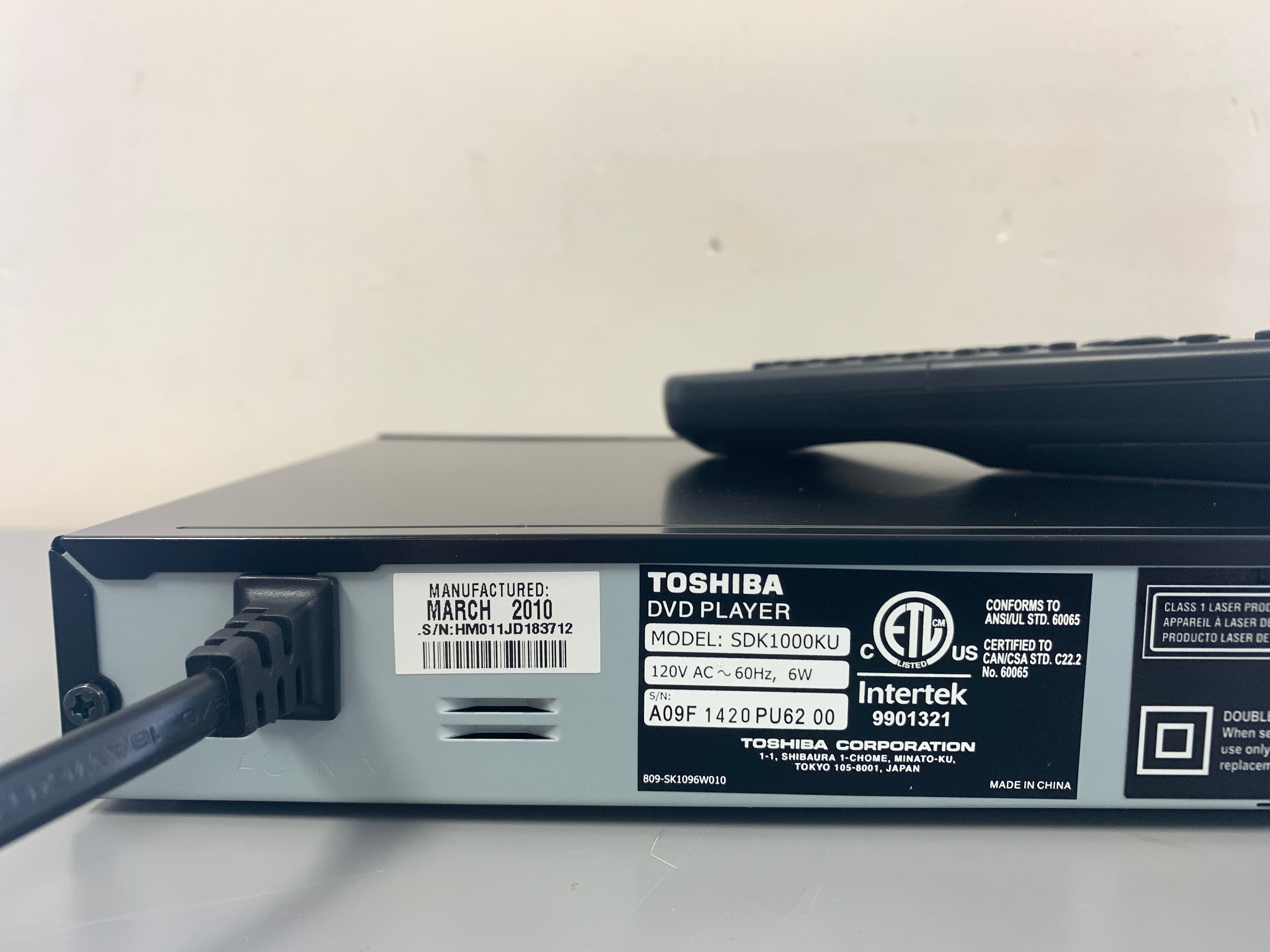 Toshiba SDK1000 DVD/CD Player * Remote – The Turntable Store