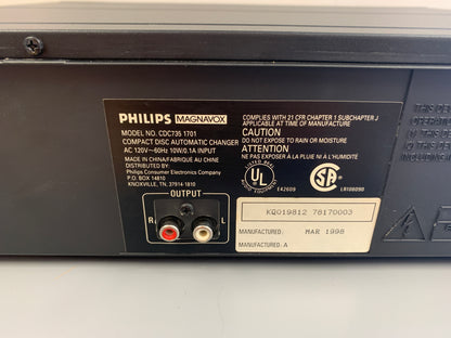Philips Magnavox CDC735 CD Carousel 5 Disc * Remote