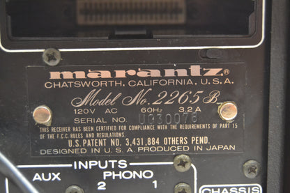 Marantz 2265B Stereo Receiver * 65W * Power Recapped * Fully Serviced * LED Lights * New Heiukko Hardwood Case