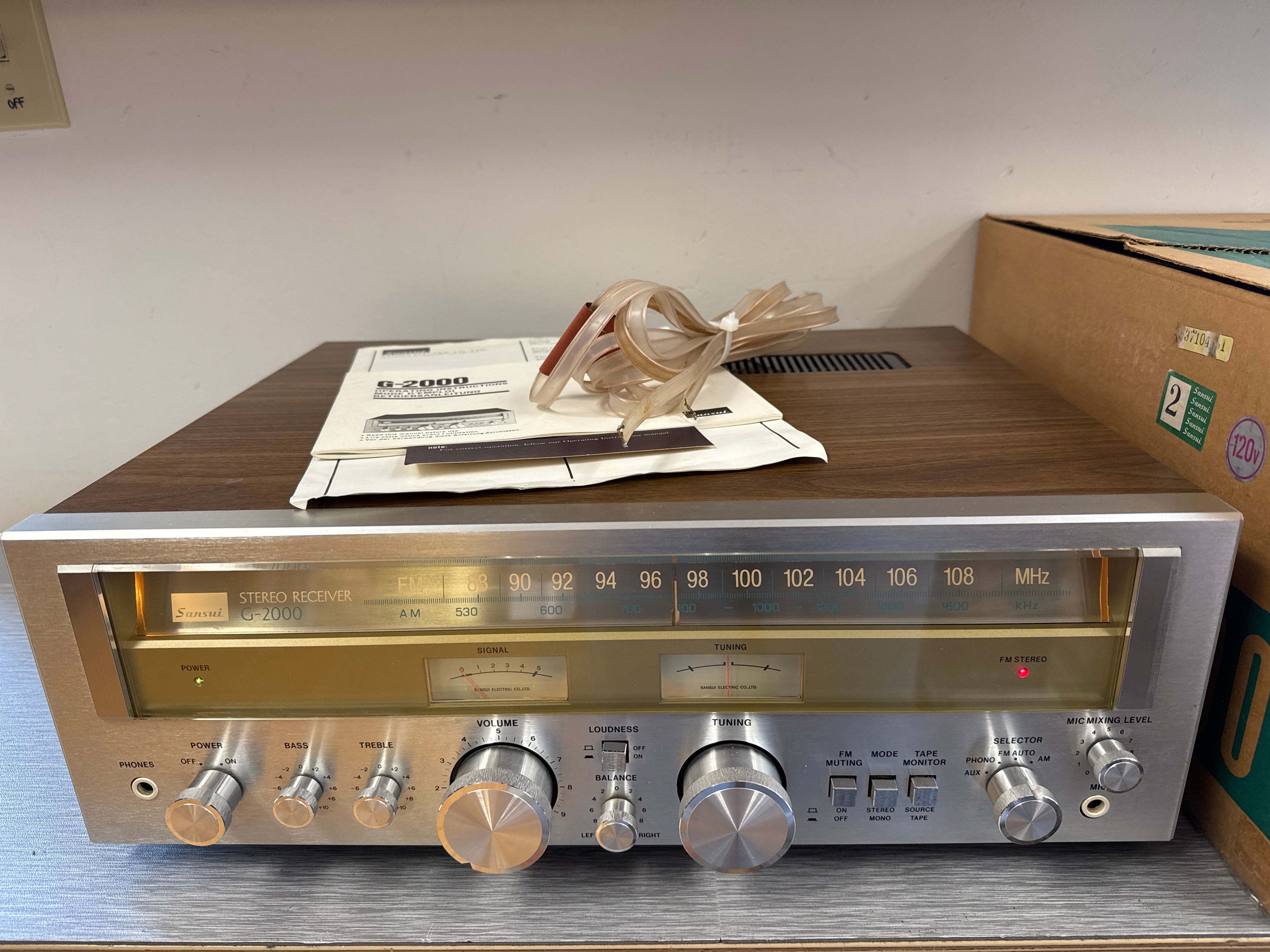 Sansui G-2000 Stereo receiver * Manual * Box – The Turntable Store