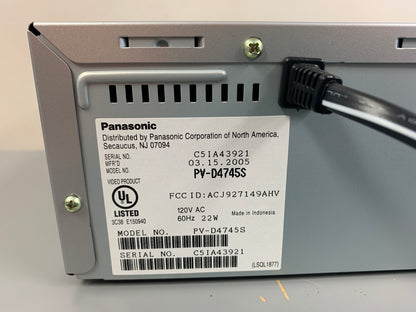 Panasonic PV-D4743S DVD/VCR Player