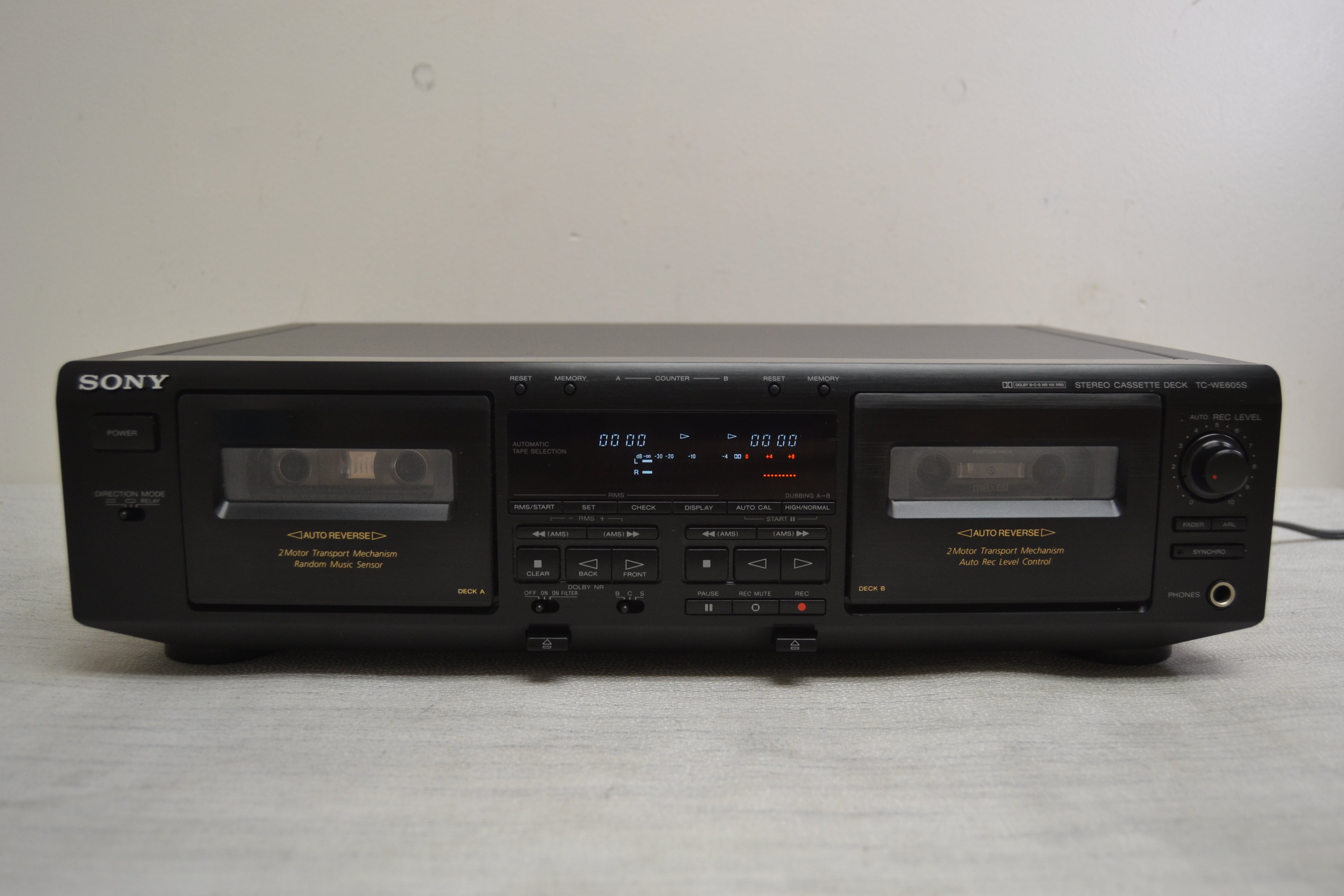 Sony TC-WE605S Double Cassette Deck * Fully Serviced * New Belts