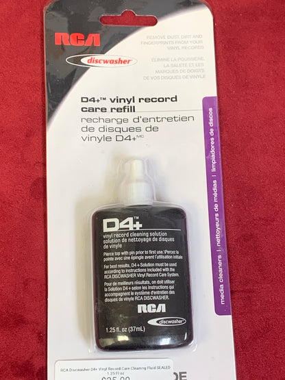 RCA Discwasher D4+ Vinyl Record Care Cleaning Fluid SEALED 1.25 Fl oz