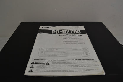 Teac PD-D2700 Cd Changer * 6 Discs * Fully Serviced * New Belts * Remote * Manual