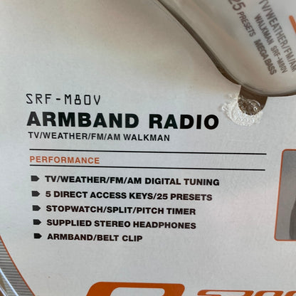 Sony SRF-M80V Armband Water Resistant Radio FM/AM/TV/Weather