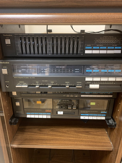 Technics Complete Stereo Rack * 1985 * 100W RMS Amp * Tuner * Eq * Double Cassette Deck * Turntable