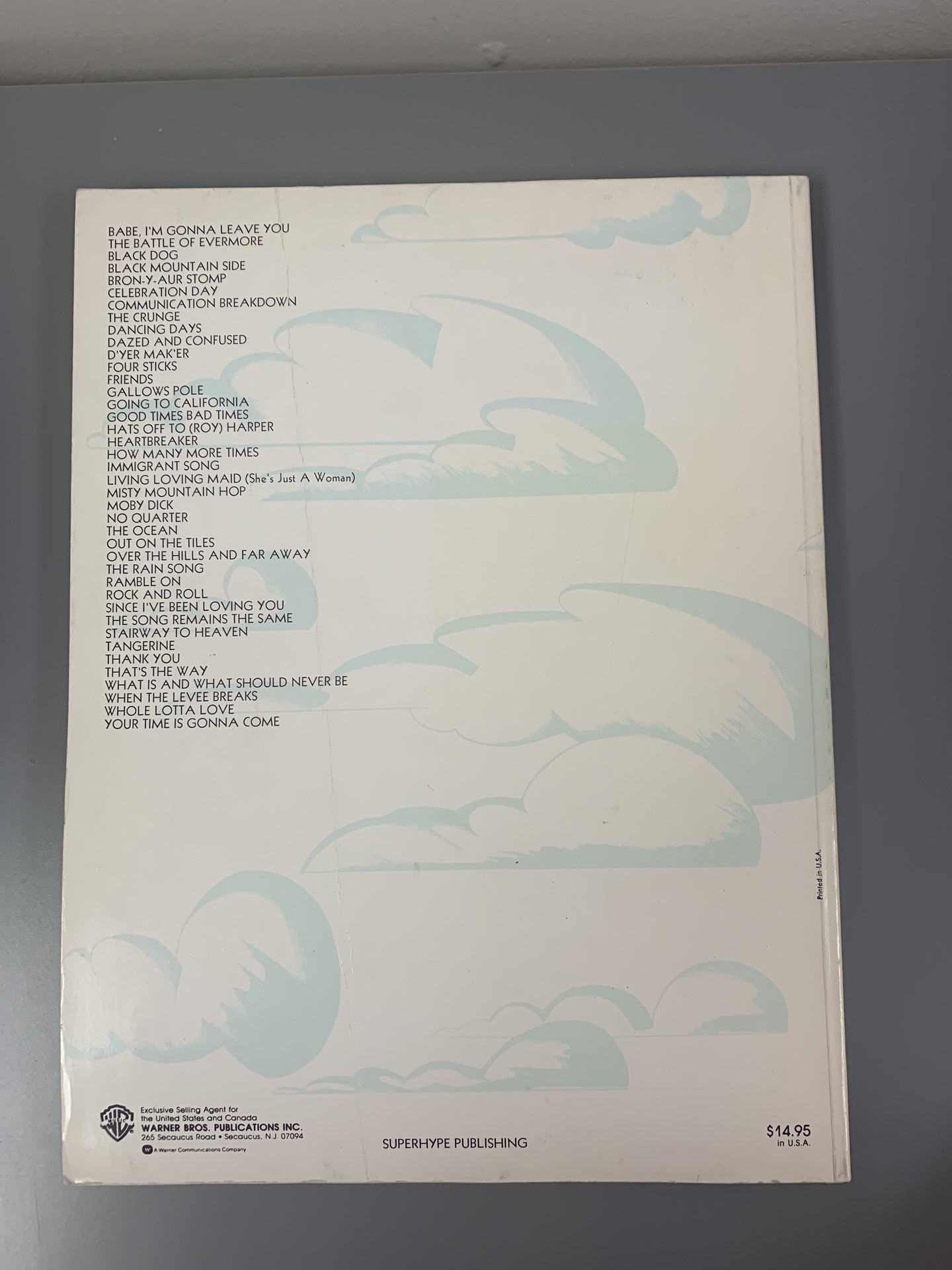 1973 Led Zeppelin - 40 Songs Sheet Music Songbook