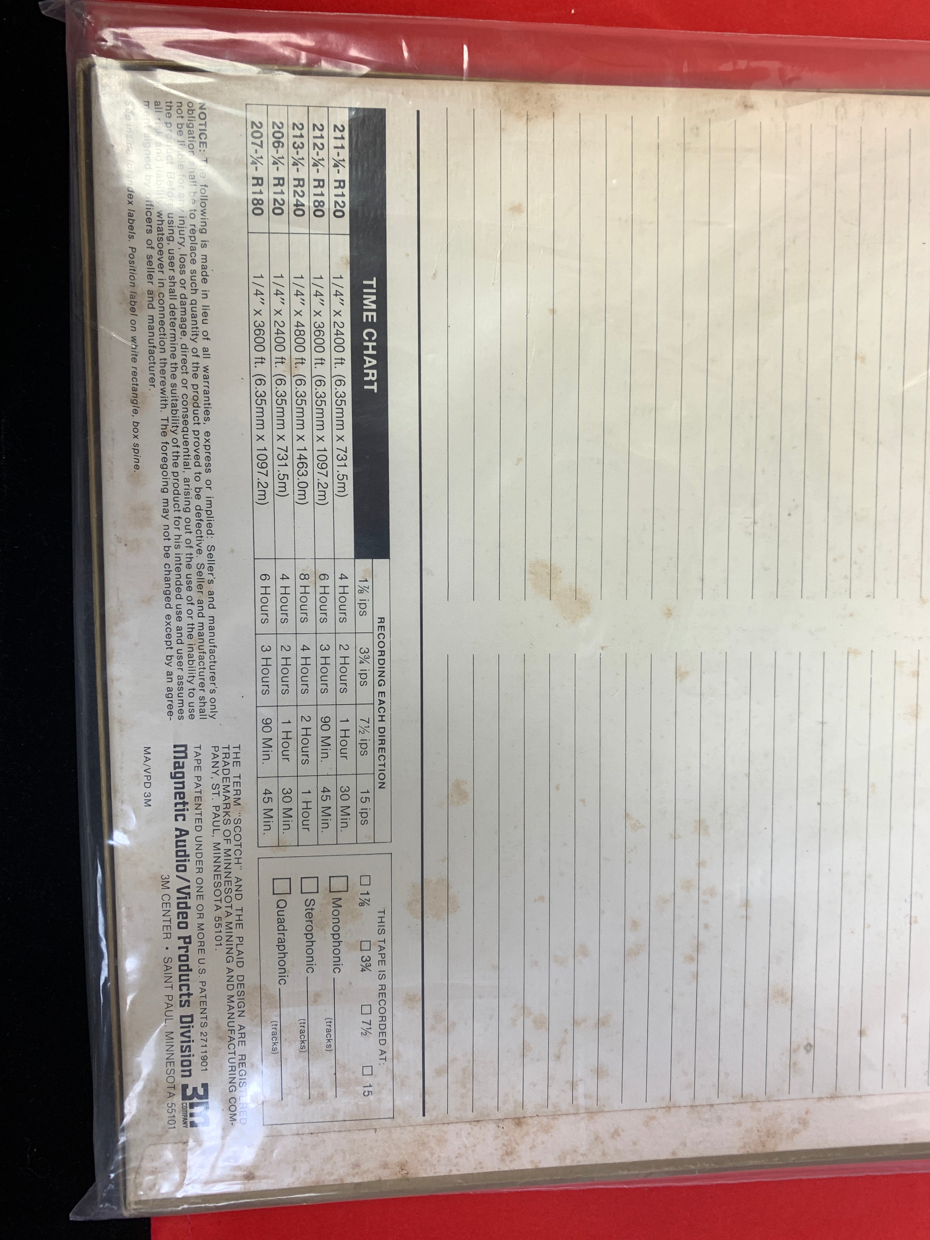 SCOTCH 10 inch 207 Recording Tape Metal Reel 3600ft * Box * Used