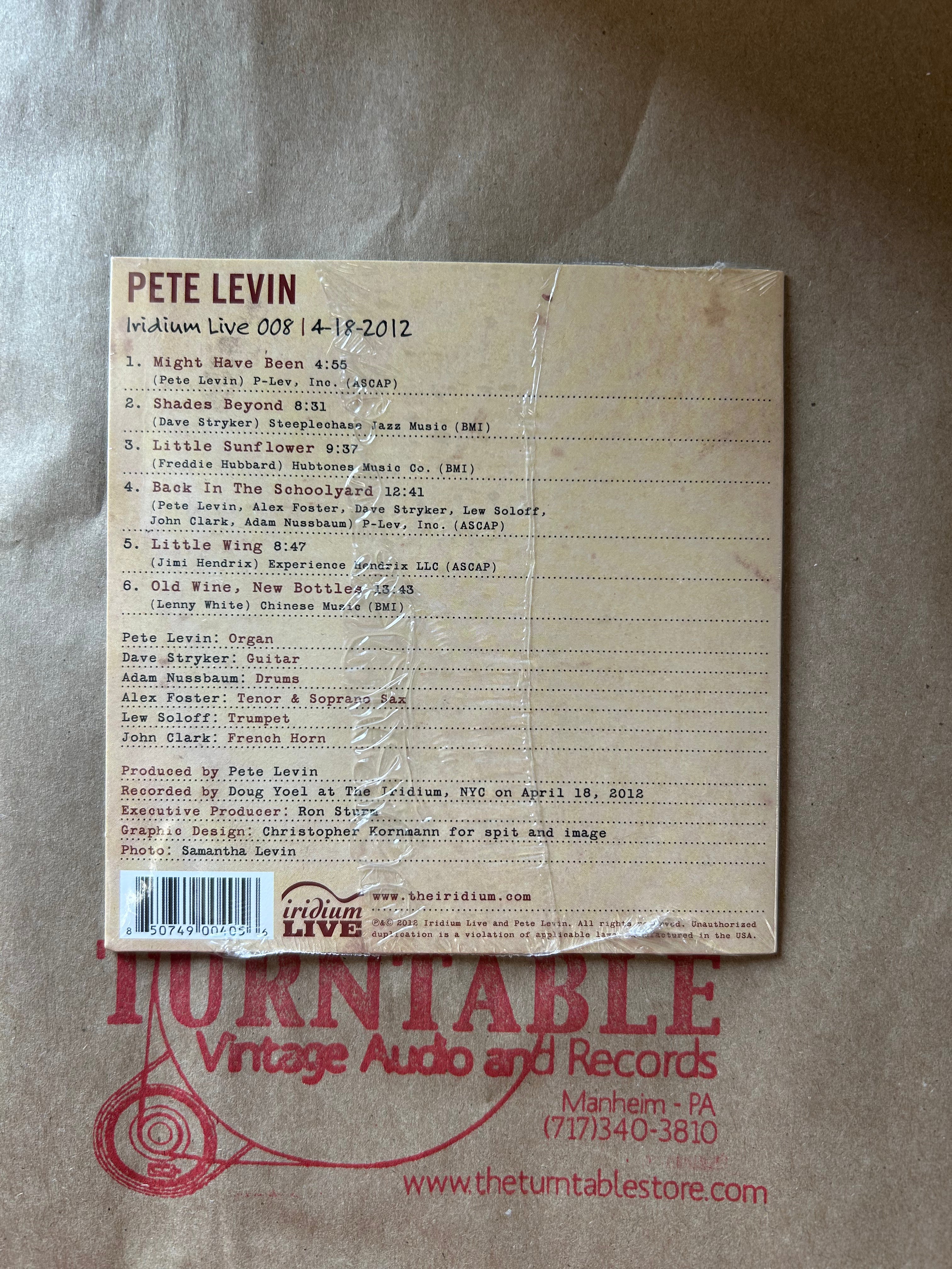 Pete Levin  - Iridium Live 008 4-18-2012 with Dave Stryker, Adam Nussbaum, Alex Foster, Lew Soloff, John Clark (CD) (Mint (M))