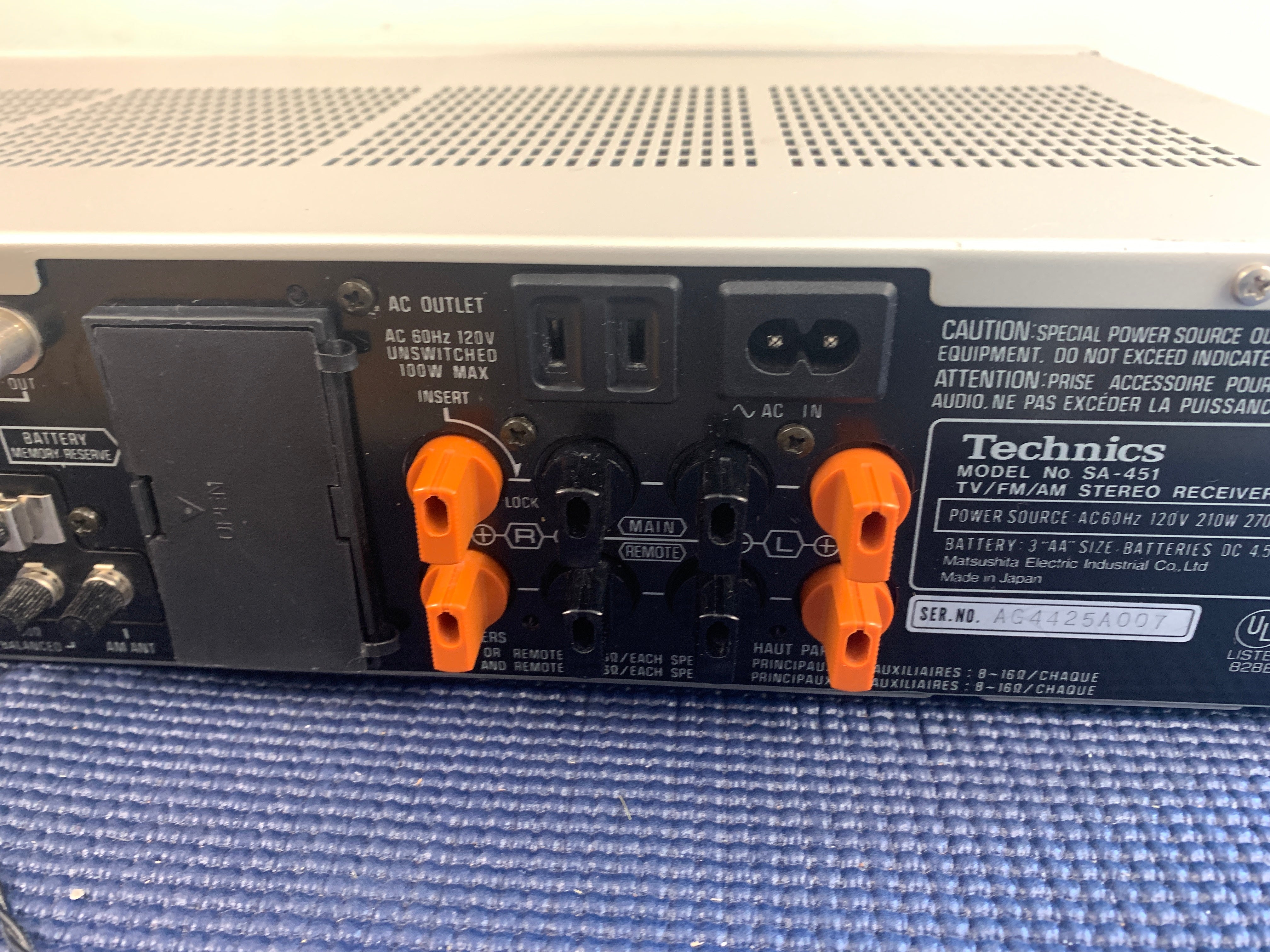 Technics SA-451 Stereo receiver – The Turntable Store