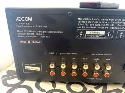 Adcom GSP-560 Sourround Processor * Box * Remote