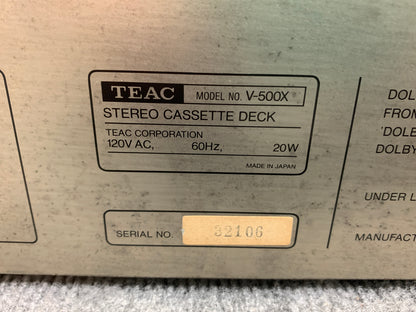 Teac V500X Single Cassette Deck - DBX