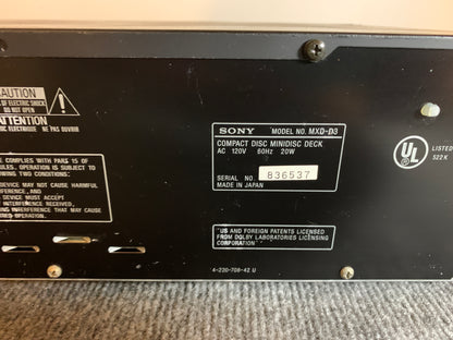 Sony MXD-D3 Compact Disc & Minidisc Deck