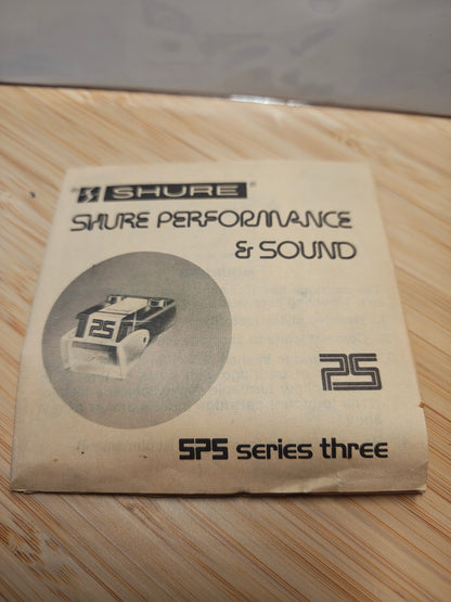 Shure SPS Series PRO 3 Phono Cartridge * No Stylus * Box * Manual