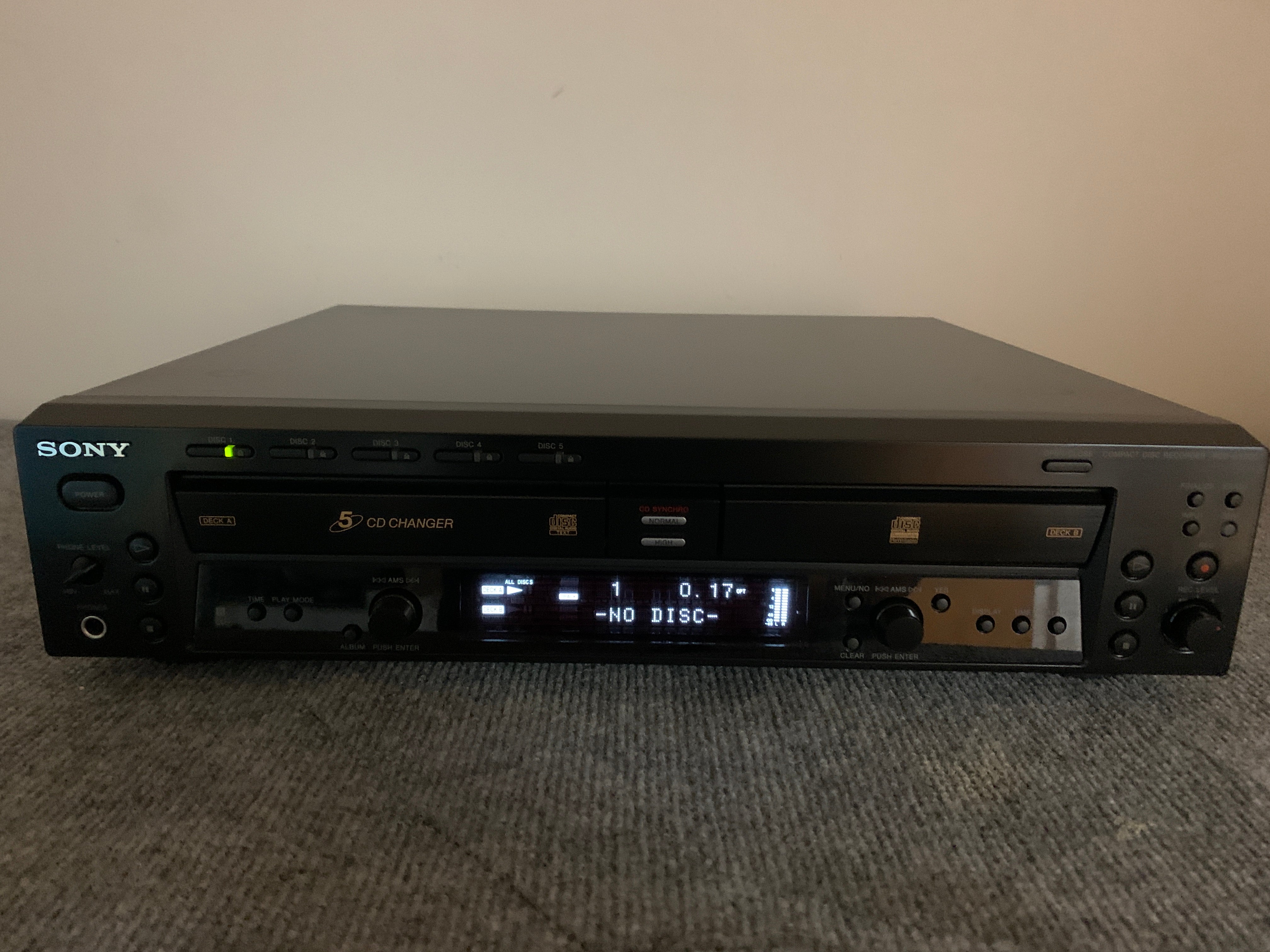 Sony RCD-W500C CD player and CD Recorder * New Belts – The