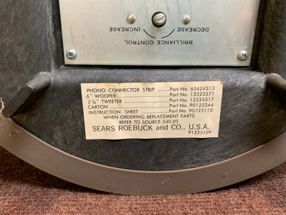 Vintage 1960s MCM Sears Roebuck Omni Directional End Table Speakers Set Speaker