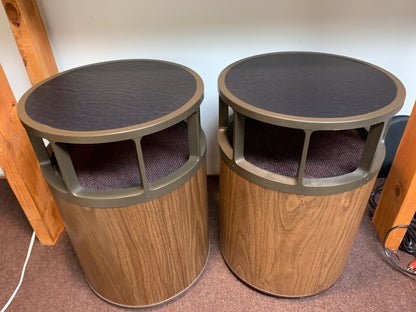 Vintage 1960s MCM Sears Roebuck Omni Directional End Table Speakers Set Speaker