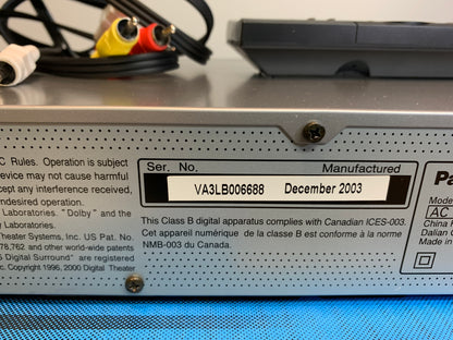 Panasonic DVD-S25 CD/DVD Single Player * Remote * Box