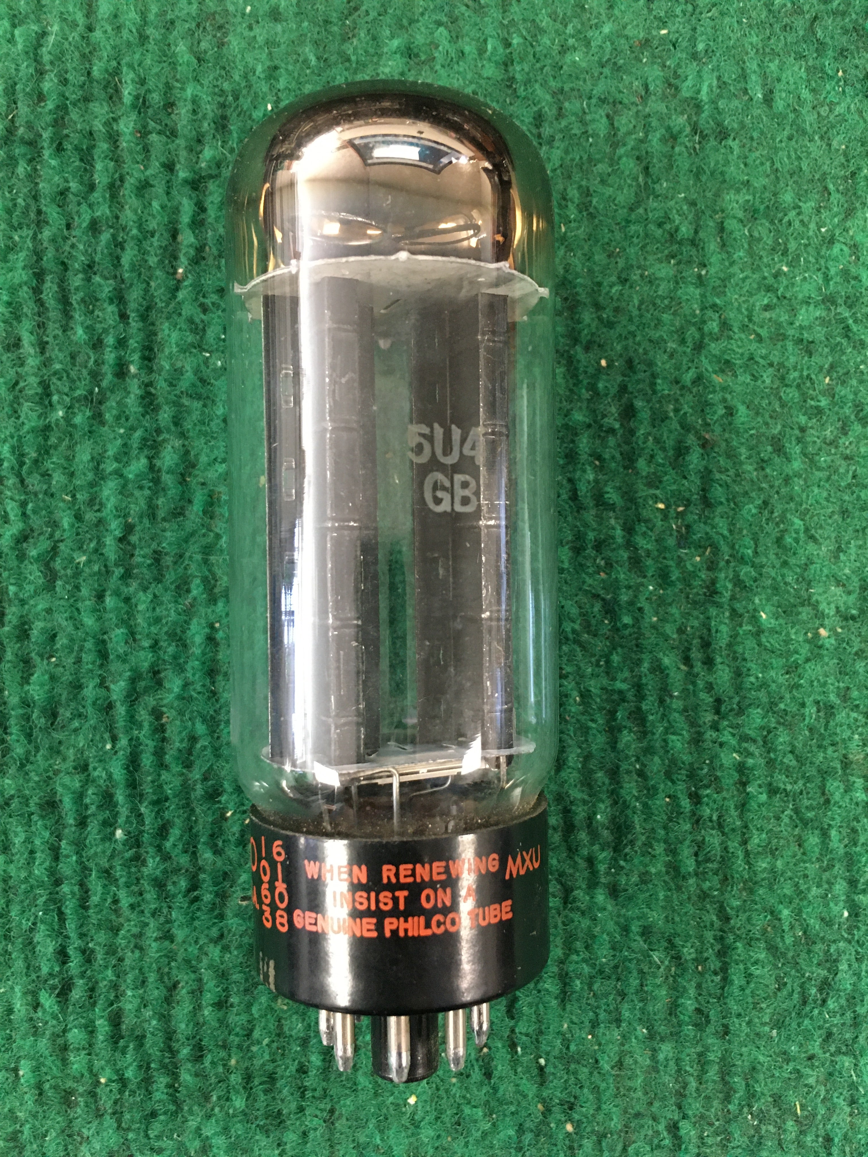 Philco 5U4GB Vacuum Tube * Tested 124/121