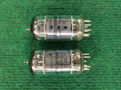 Electro-Harmonix 7868 Vacuum Tubes * Matched Pair * Tested 51.3/7920 51.2/7900
