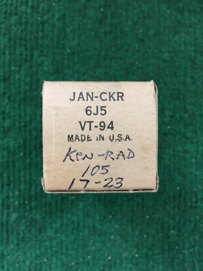 Ken-Rad 6J5 Vacuum Tube * Tested 105