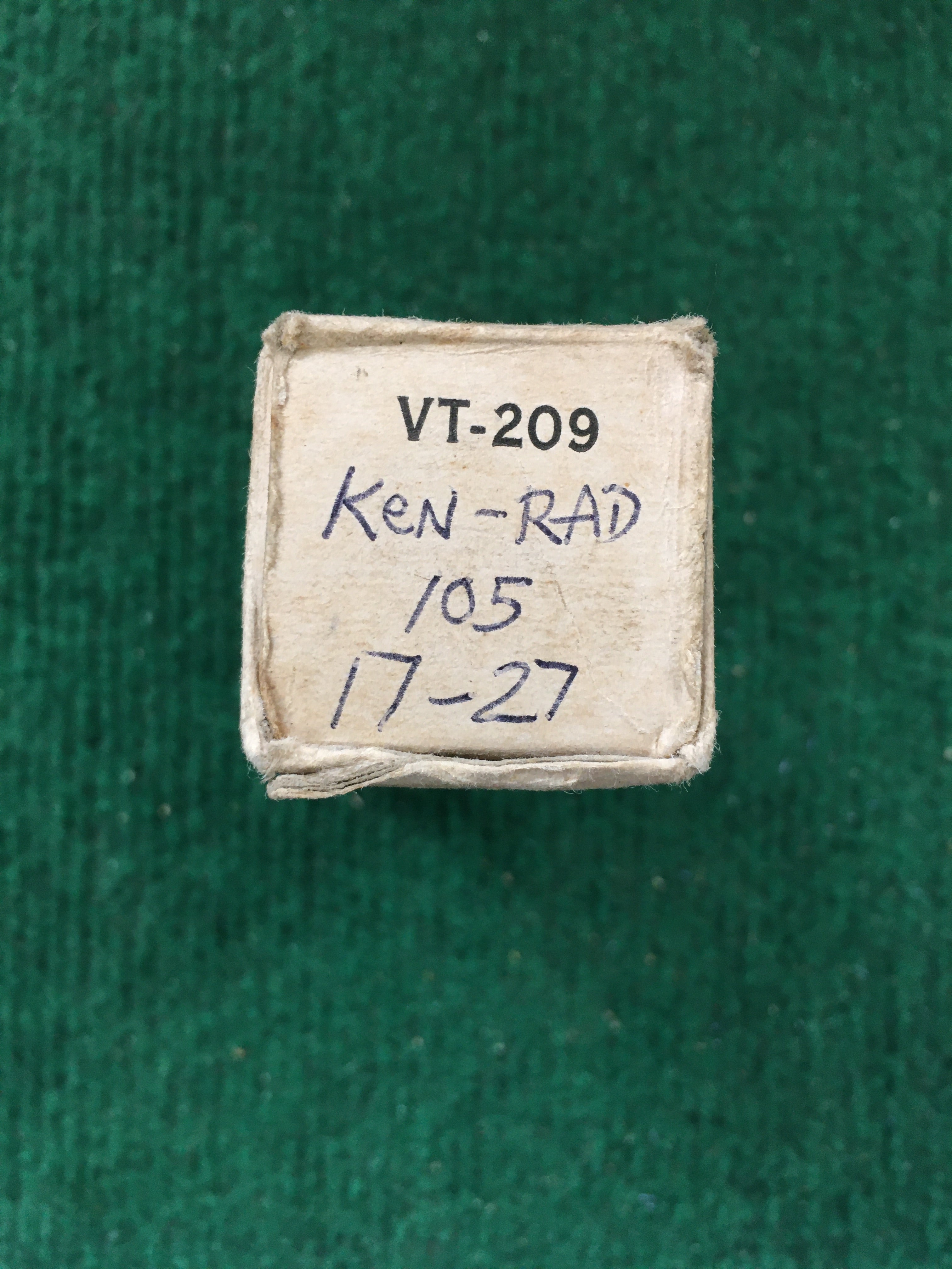 Ken-Rad VT-209 Vacuum Tube * Tested 105