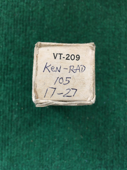 Ken-Rad VT-209 Vacuum Tube * Tested 105