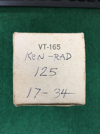 Ken-Rad VT-165 Vacuum Tube * Tested 125