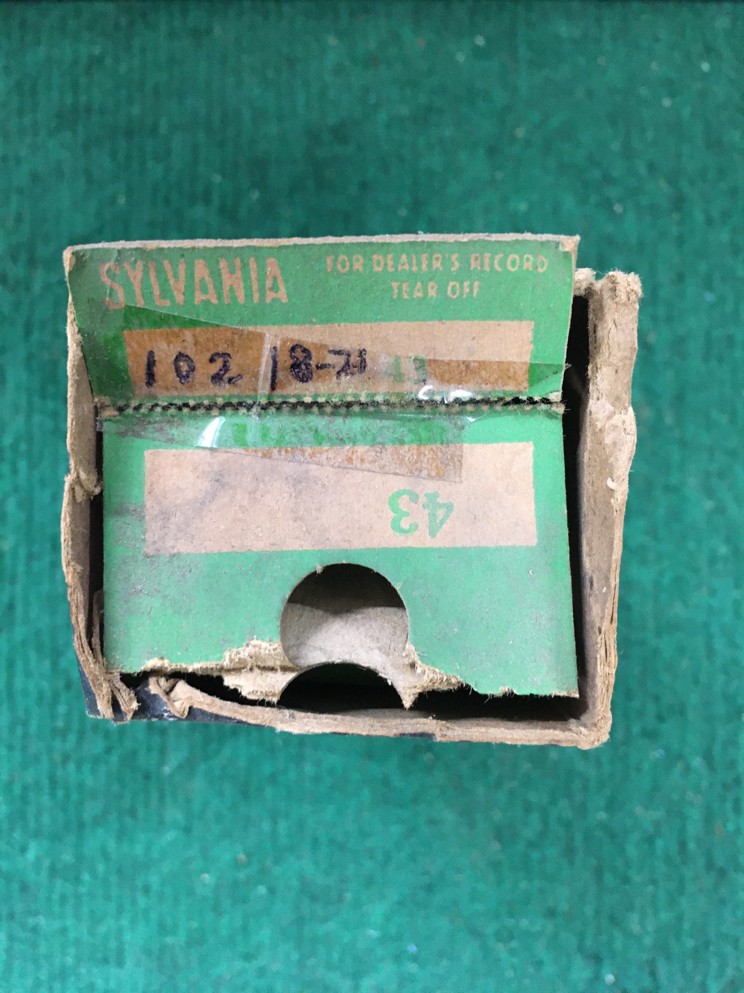 Sylvania 43 Vacuum Tube * Tested 102
